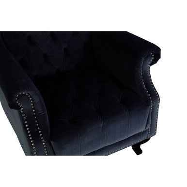 Regents Park Black Velvet Tall Porter Chair