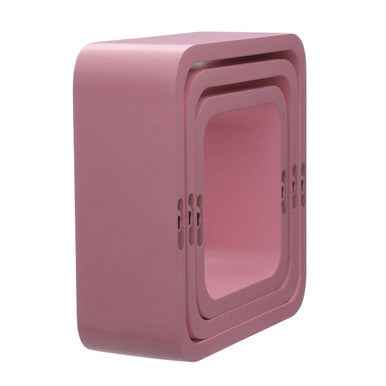 Set Of Three Pink Mdf Wall Cubes