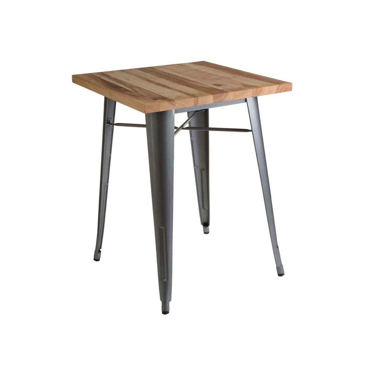 Aldgate Silver Table in Powder Coated Metal and Wood