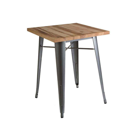 Aldgate Silver Table in Powder Coated Metal and Wood