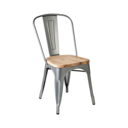 Aldgate Silver Chair in Powder Coated  Metal and Wood