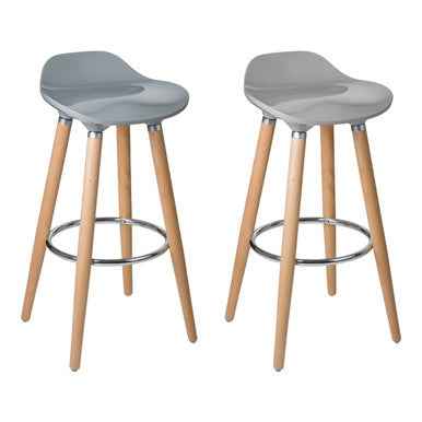 Stockholm Taupe Abs And Beech Wood Bar Stool