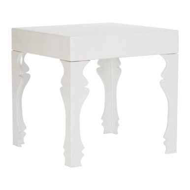 Luis White High Gloss Side Table