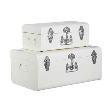 Parley Set Of Two Ivory Storage Trunks