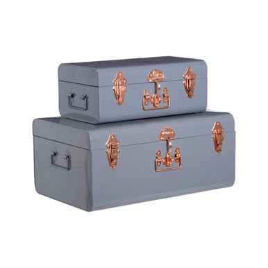 Parley Set Of Two Grey Storage Trunks