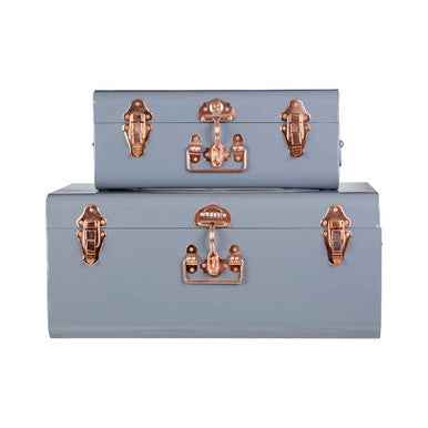 Parley Set Of Two Grey Storage Trunks