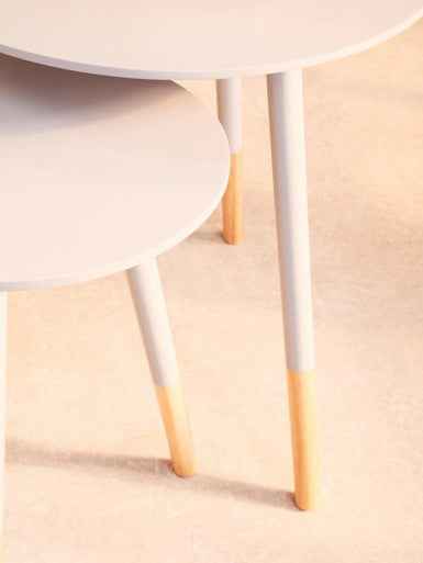 Set Of Two Viborg Grey Round Side Tables