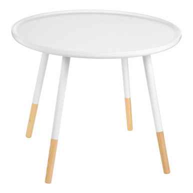 Viborg White And Natural Small Round Side Table
