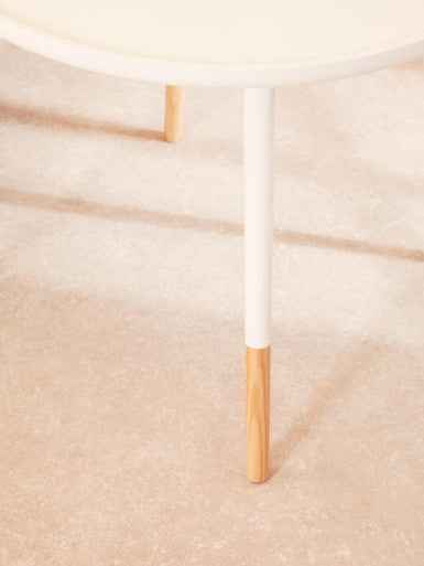Viborg White And Natural Small Round Side Table