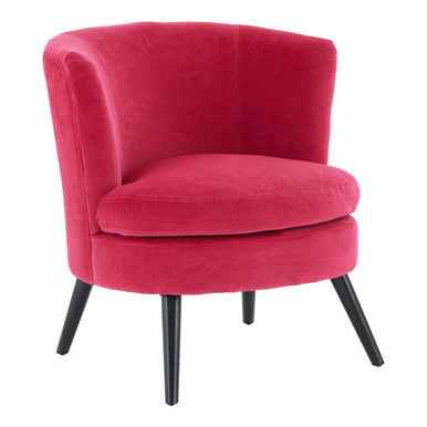 Plush Pink Velvet Round Accent Chair