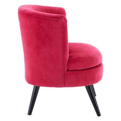 Plush Pink Velvet Round Accent Chair