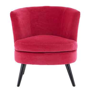 Plush Pink Velvet Round Accent Chair