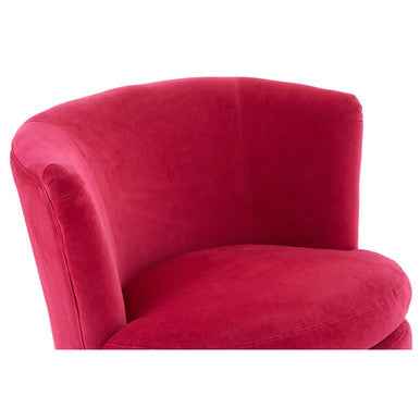 Plush Pink Velvet Round Accent Chair