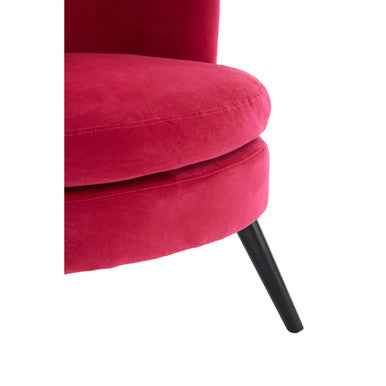 Plush Pink Velvet Round Accent Chair