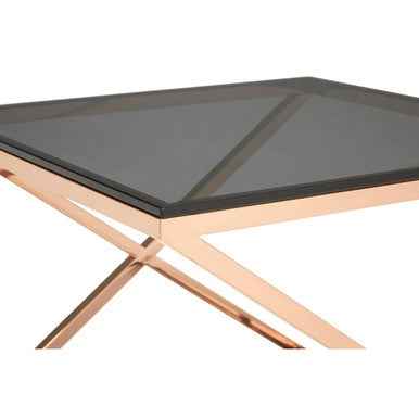 Montril Glass Top Criss Cross End Table