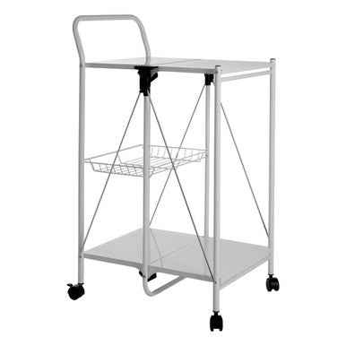 Harlow White Rectangular Folding Kitchen Trolley