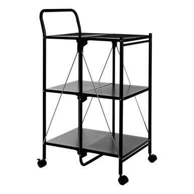 Harlow Black Rectangular Folding Kitchen Trolley