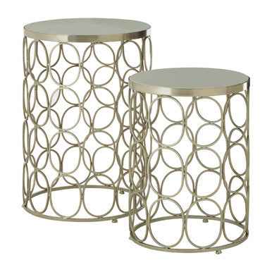 Templar Set Of Two Nickel Side Tables
