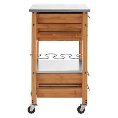 Harlow Bamboo Four Drawer Kitchen Trolley