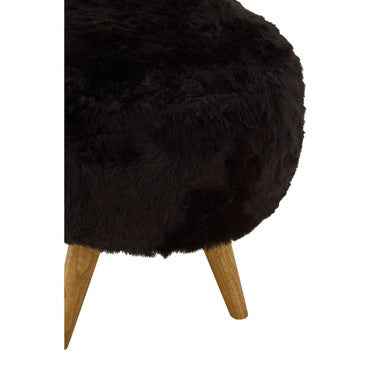 Cabaret Black Fur Effect Stool