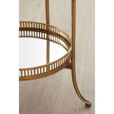 Reza Gold Finish Mirrored Tray Table