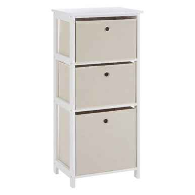 Lindo 3 Natural Fabric Drawers Cabinet