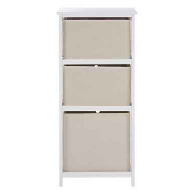 Lindo 3 Natural Fabric Drawers Cabinet