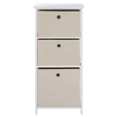 Lindo 3 Natural Fabric Drawers Cabinet