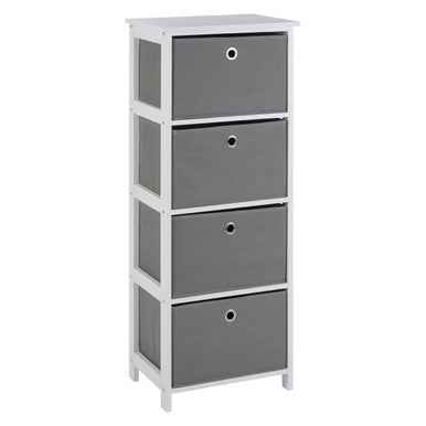 Lindo 4 Grey Fabric Drawers Cabinet