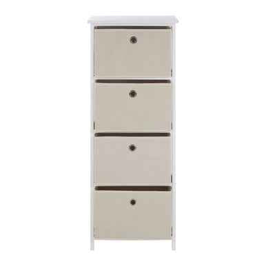 Lindo 4 Natural Fabric Drawers Cabinet