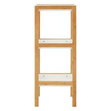 Nostra Three Tiered White And Natural Shelf Unit