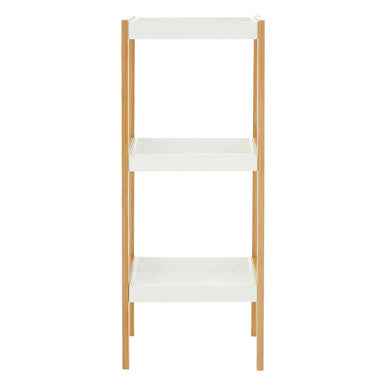 Nostra Three Tiered White And Natural Shelf Unit