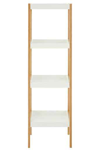 Nostra Four Tier White And Natural Shelf Unit