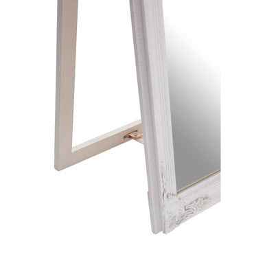 Elizabeth White Wood Floor Standing Mirror