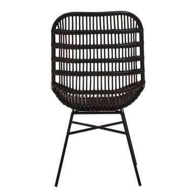 Lagom Curved Black Natural Rattan Chair