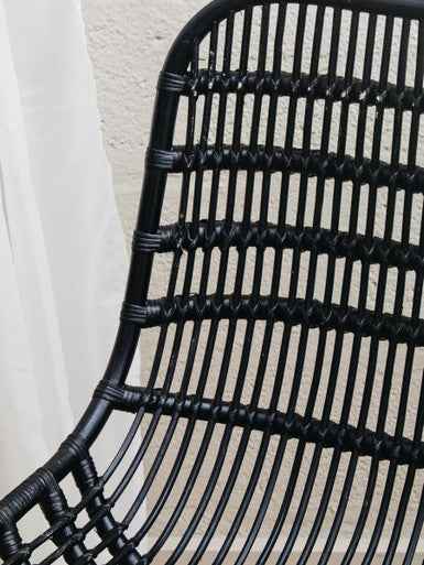 Lagom Curved Black Natural Rattan Chair