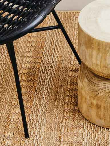 Lagom Curved Black Natural Rattan Chair