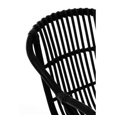 Lagom Black Natural Rattan Chair With Raised Sides