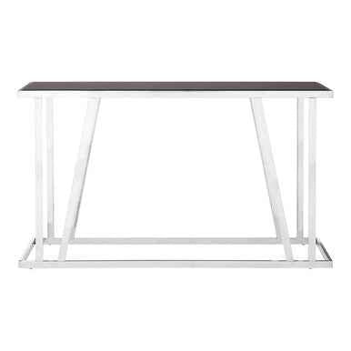 Ackley Silver Console Table With Black Glass