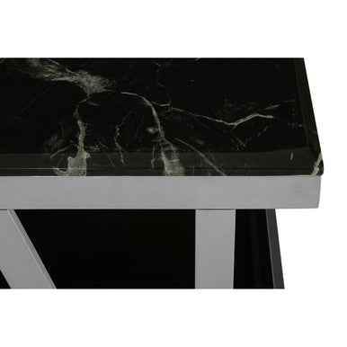 Ackley Silver Coffee Table With Marble Top