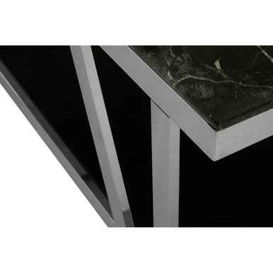 Ackley Silver Coffee Table With Marble Top