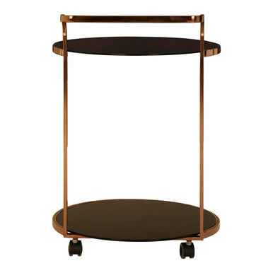 Ackley 2 Tier Rose Gold Finish Drinks Trolley