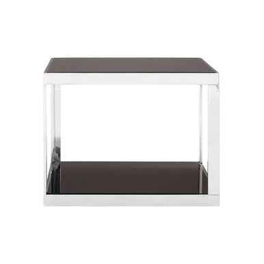 Ackley Silver Square Coffee Table With Black Glass