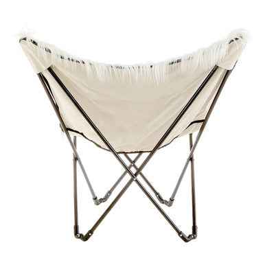Sienna White Faux Fur Butterfly Chair