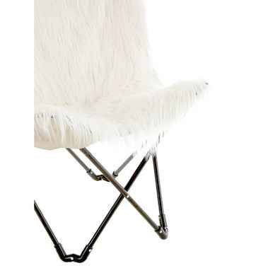 Sienna White Faux Fur Butterfly Chair