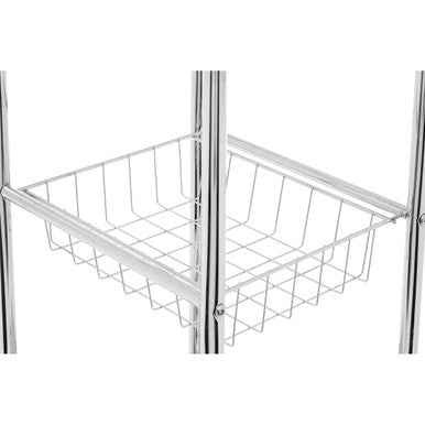 Dara 5 Tier Chrome Shelf Unit With Basket