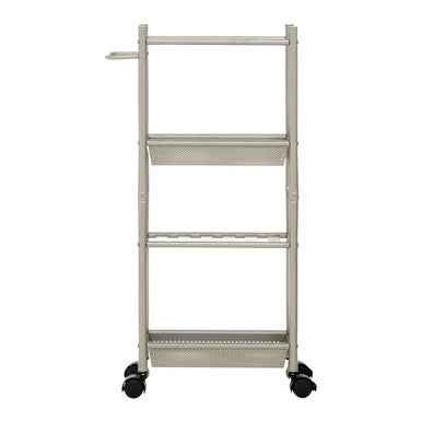 Dara 4 Tier Brush Nickel Trolley with 2 Baskets