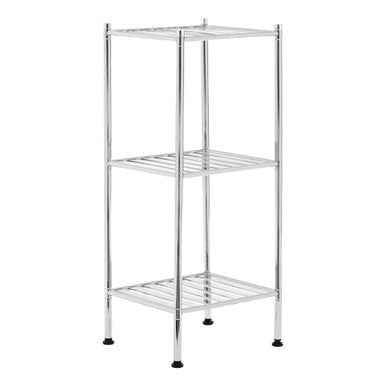 Micah 3 Tier Chrome Shelf Unit with Rubber Feet