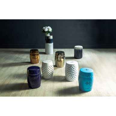 Complements Azul Blue and White Table And Stool