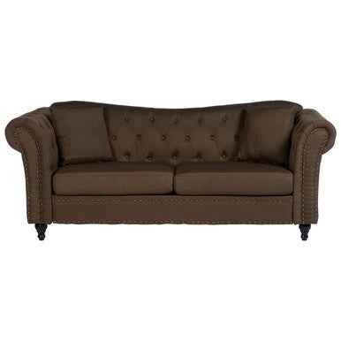 Fable 3 Seat Natural Chesterfield Sofa